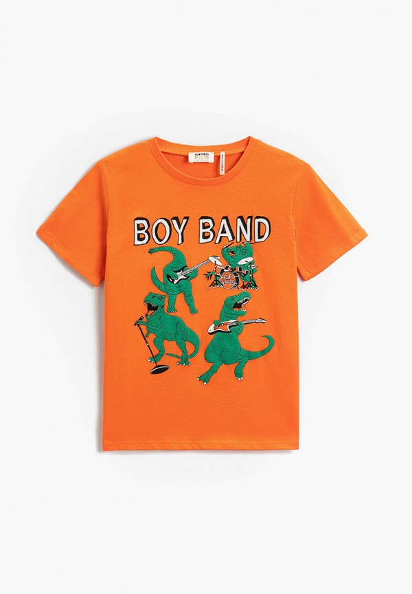 футболка с коротким рукавом koton для мальчика, оранжевая