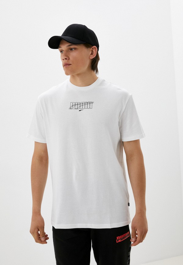 мужская футболка с коротким рукавом puma, белая