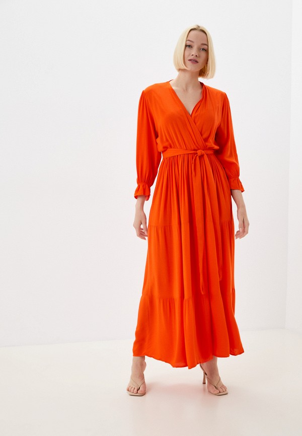 женское платье с запахом marselesa, оранжевое