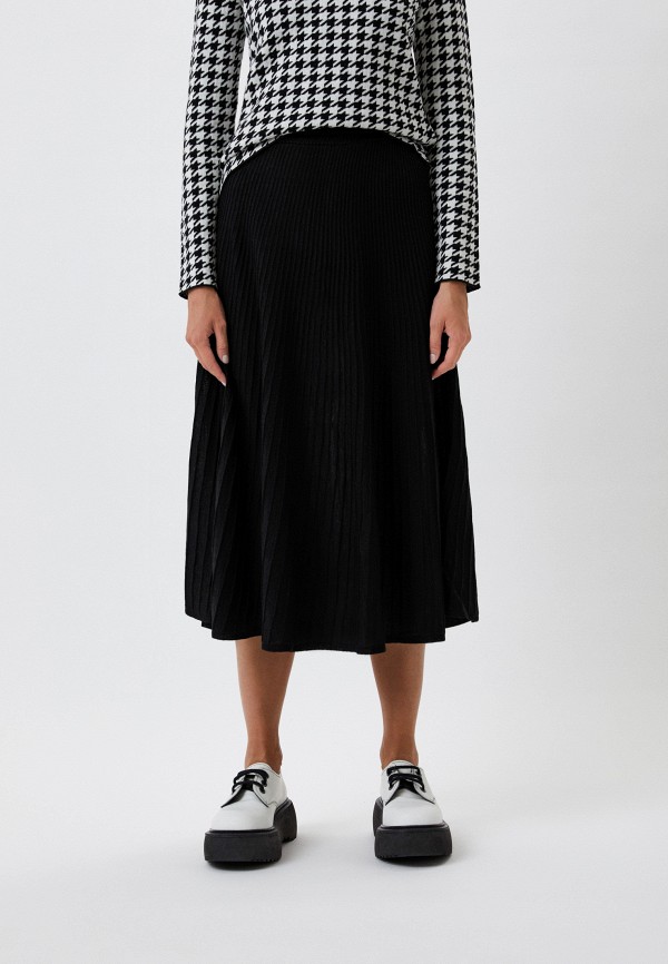 женская юбка-трапеции boutique moschino, черная