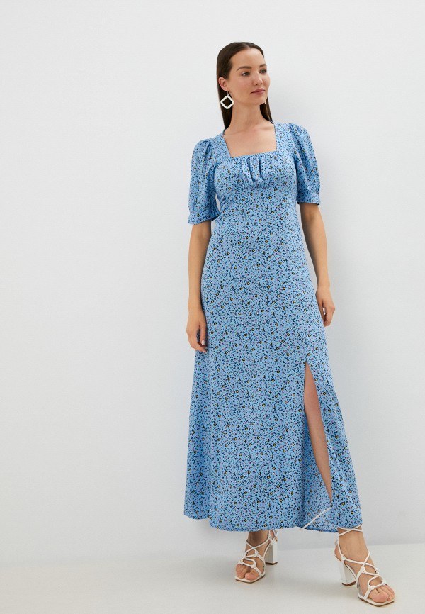 женское повседневные платье rene santi, голубое
