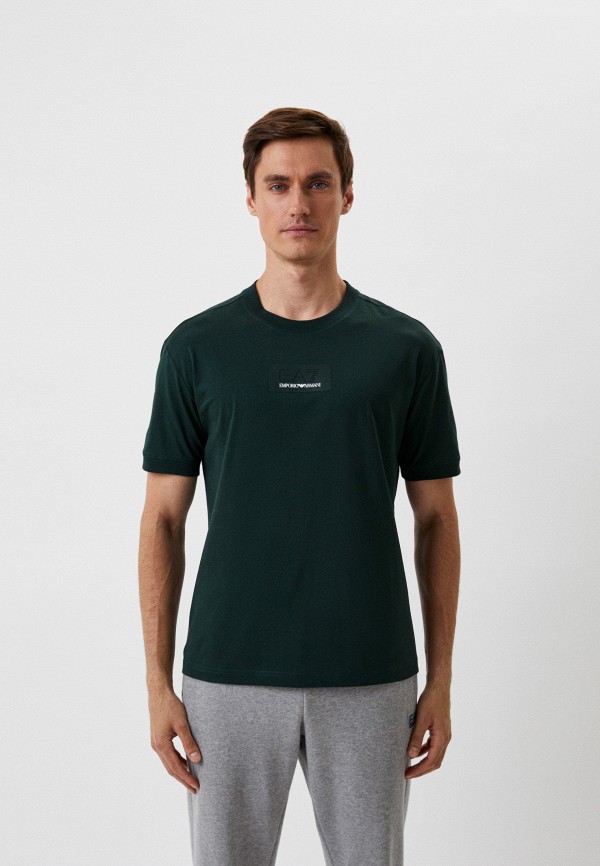 мужская футболка с коротким рукавом ea7, зеленая