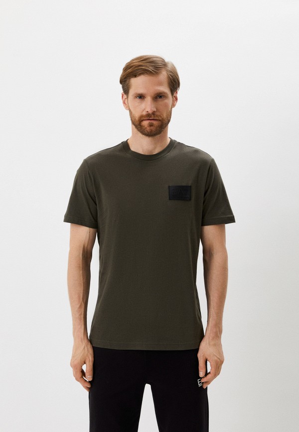мужская футболка с коротким рукавом ea7, хаки