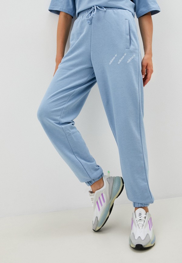 женские спортивные брюки adidas, голубые