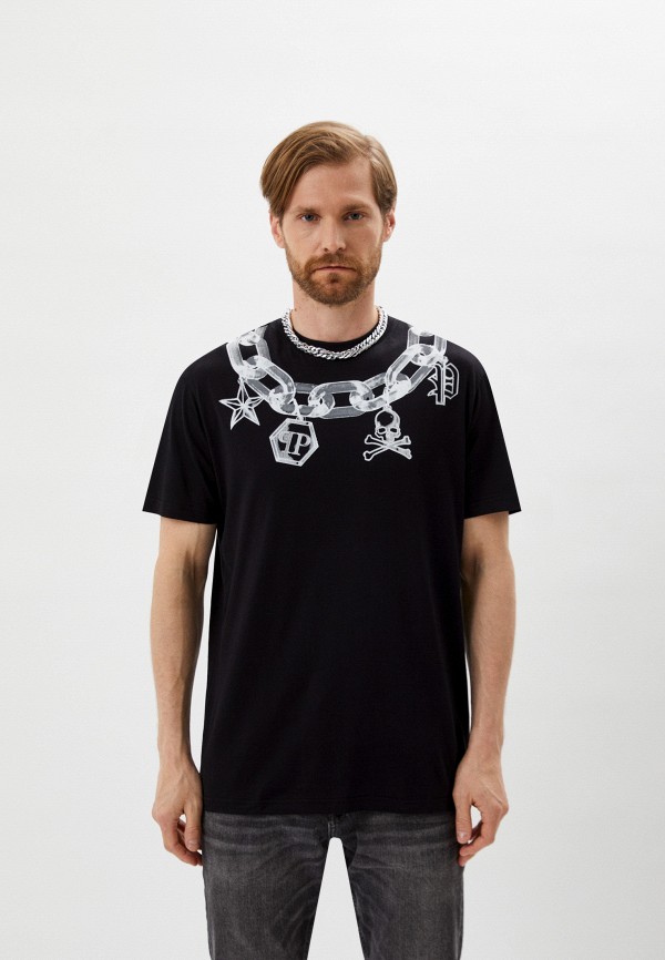 мужская футболка с коротким рукавом philipp plein, черная