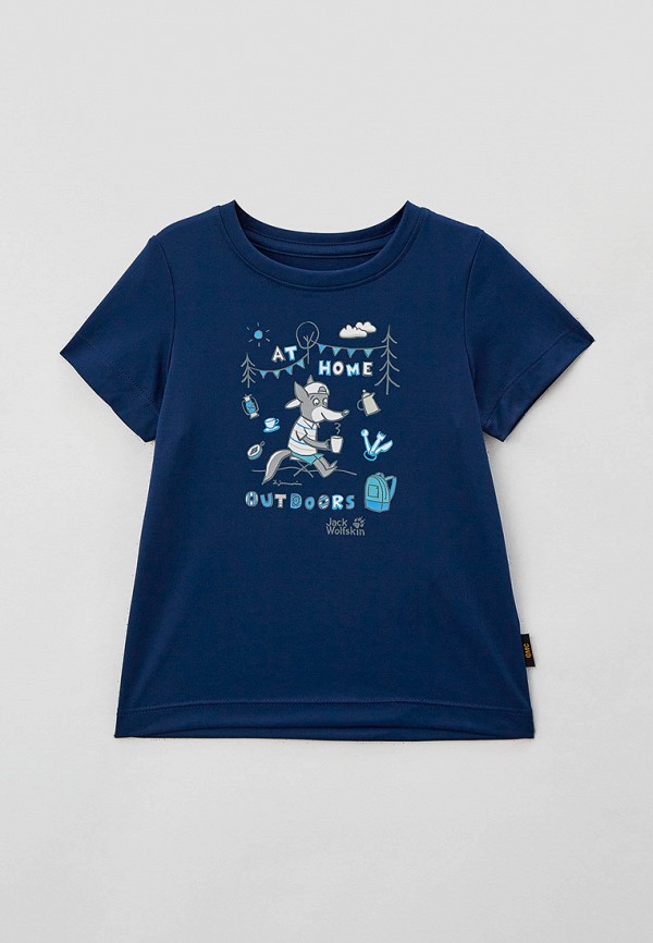футболка с коротким рукавом jack wolfskin малыши, синяя