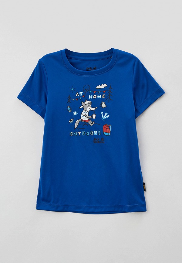 футболка с коротким рукавом jack wolfskin малыши, синяя