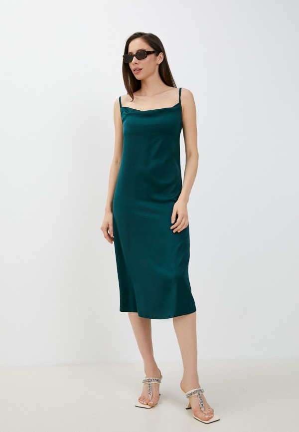 женское платье-комбинация hey look, зеленое