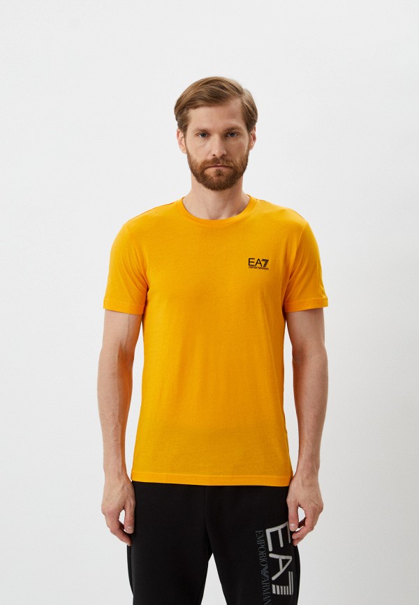 мужская футболка с коротким рукавом ea7, желтая