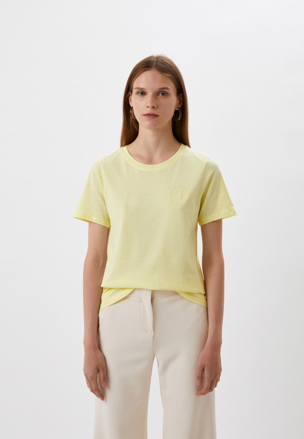 женская футболка trussardi, желтая