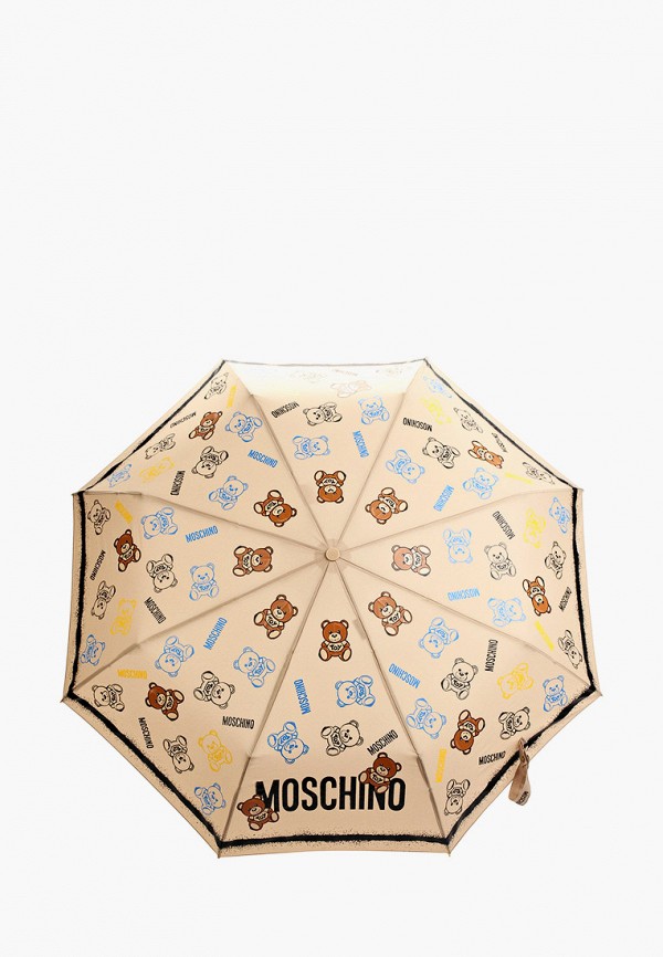 женский складные зонт moschino, коричневый