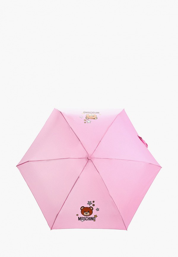 женский складные зонт moschino, розовый