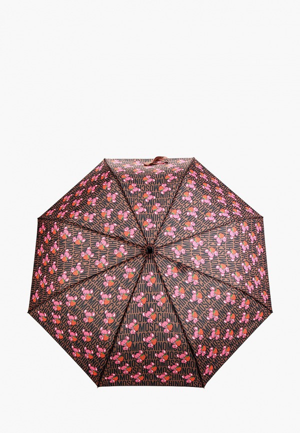 женский складные зонт moschino, коричневый