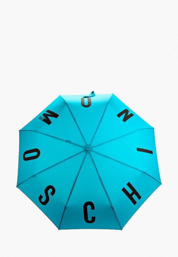 женский складные зонт moschino, бирюзовый