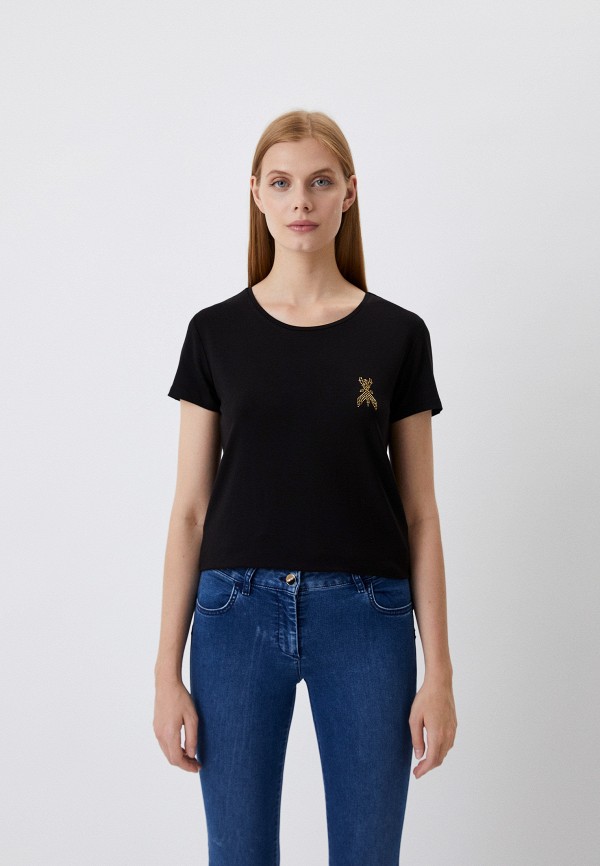 женская футболка patrizia pepe, черная