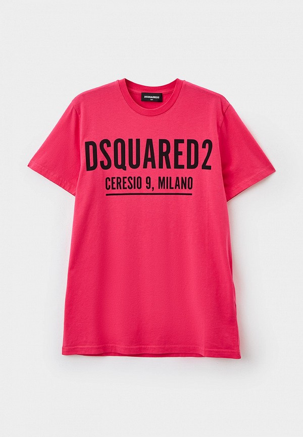футболка с коротким рукавом dsquared2 для девочки, фуксия
