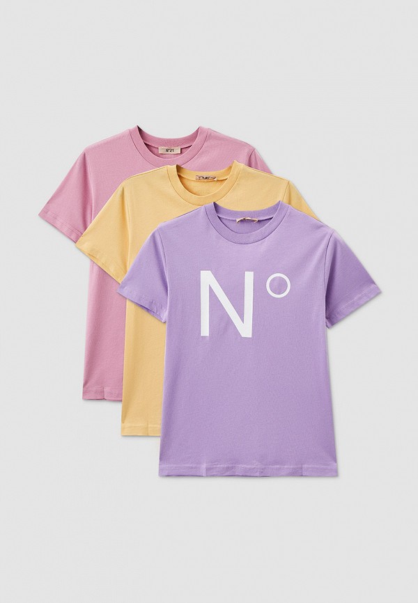 футболка с коротким рукавом n21 для девочки, разноцветная