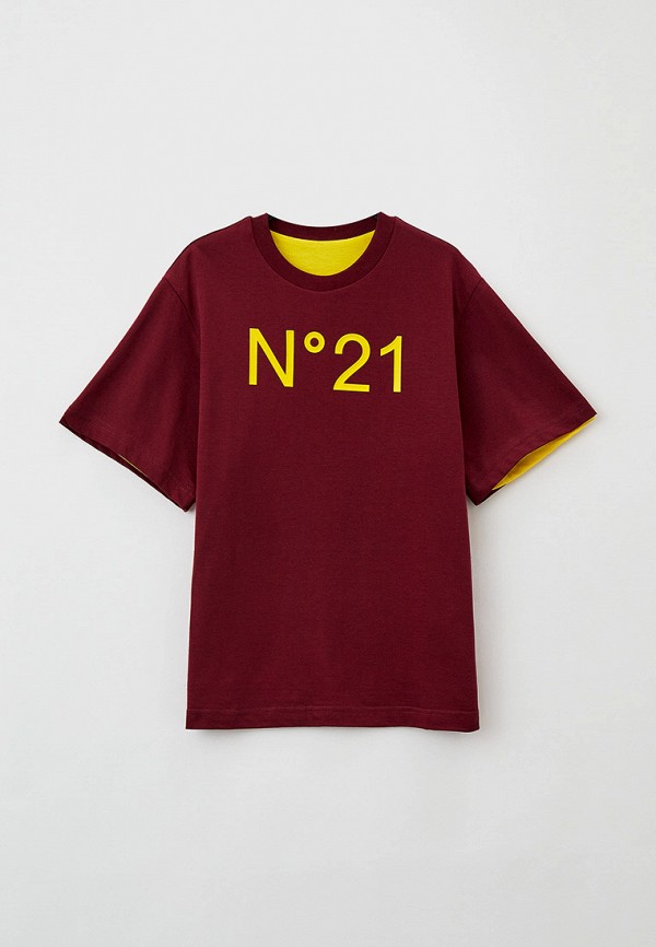 футболка с коротким рукавом n21 малыши, бордовая