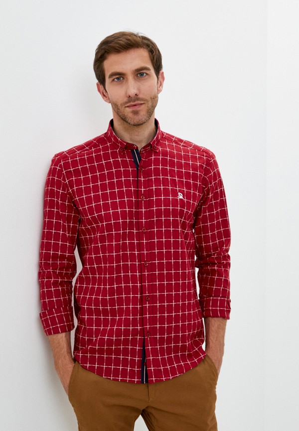 мужская рубашка с длинным рукавом giorgio di mare, красная