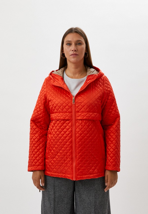 женская утепленные куртка marina rinaldi sport, оранжевая