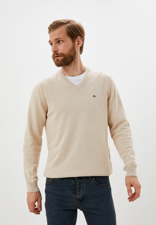 мужской пуловер basics & more, бежевый