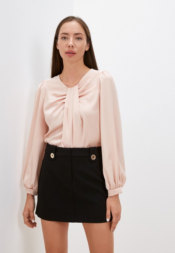 женская блузка с длинным рукавом rinascimento, розовая