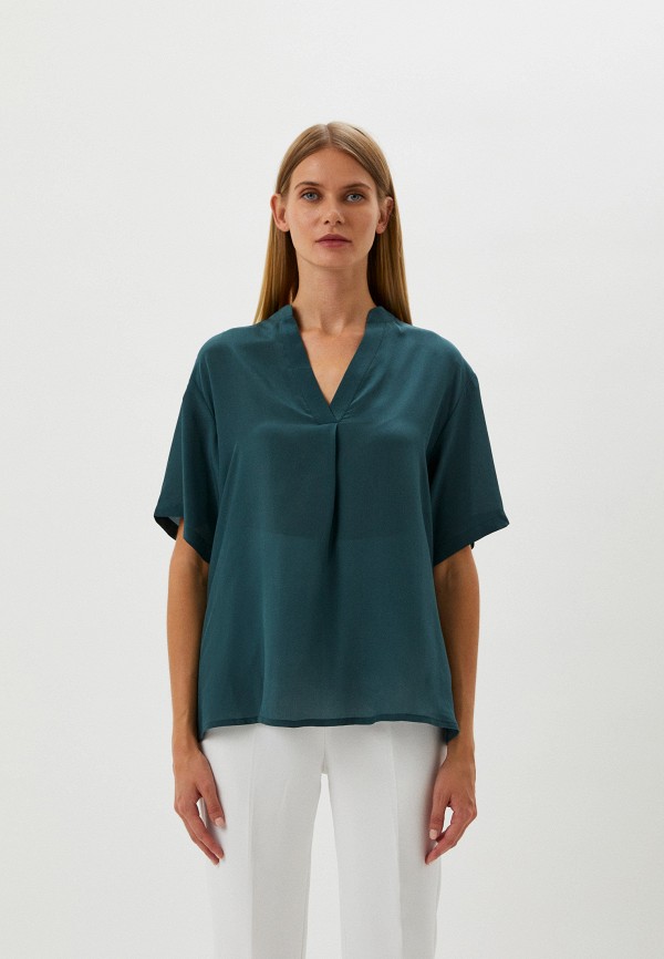 женская блузка с коротким рукавом weekend by max mara, зеленая