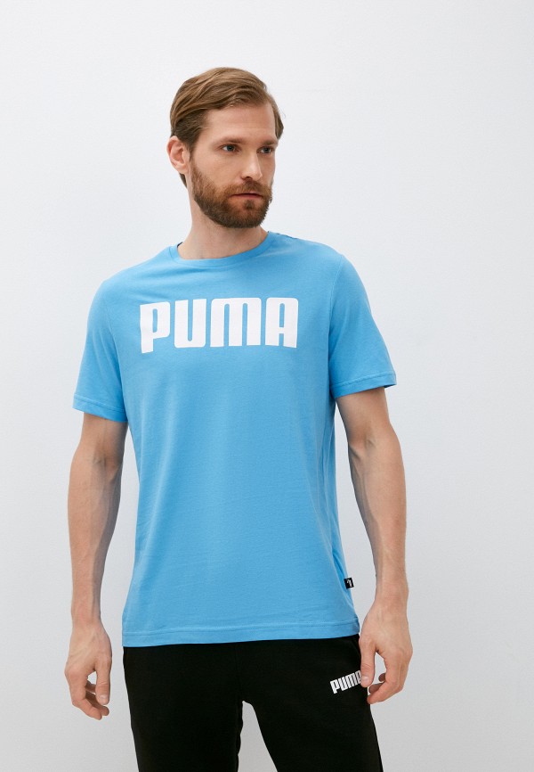 мужская футболка с коротким рукавом puma, голубая