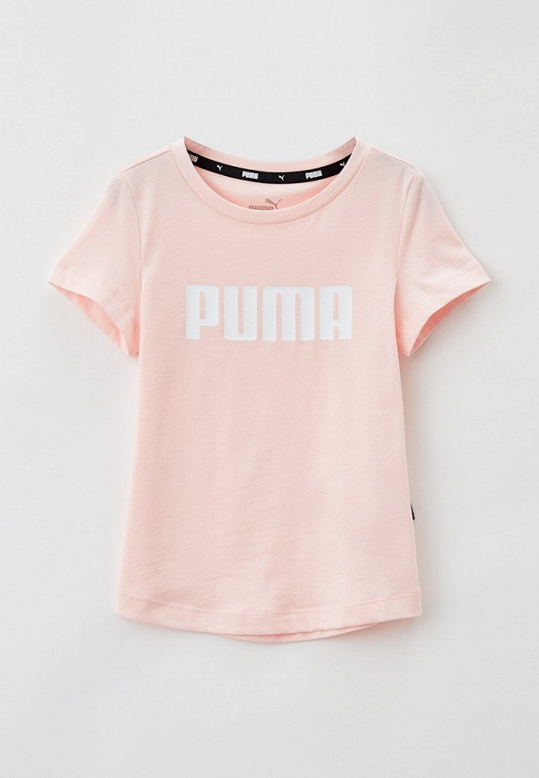 футболка с коротким рукавом puma для девочки, розовая
