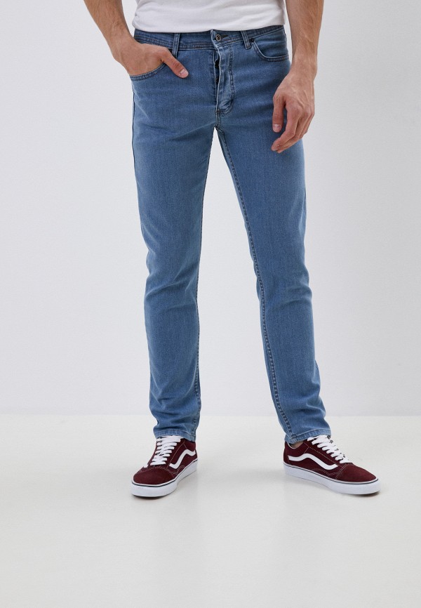 мужские зауженные джинсы f.g.z, голубые