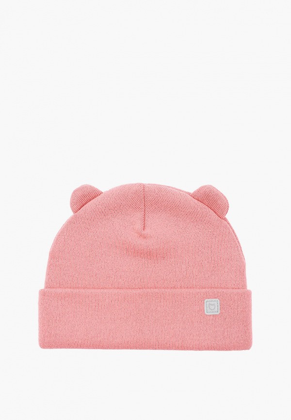 шапка котофей для девочки, розовая