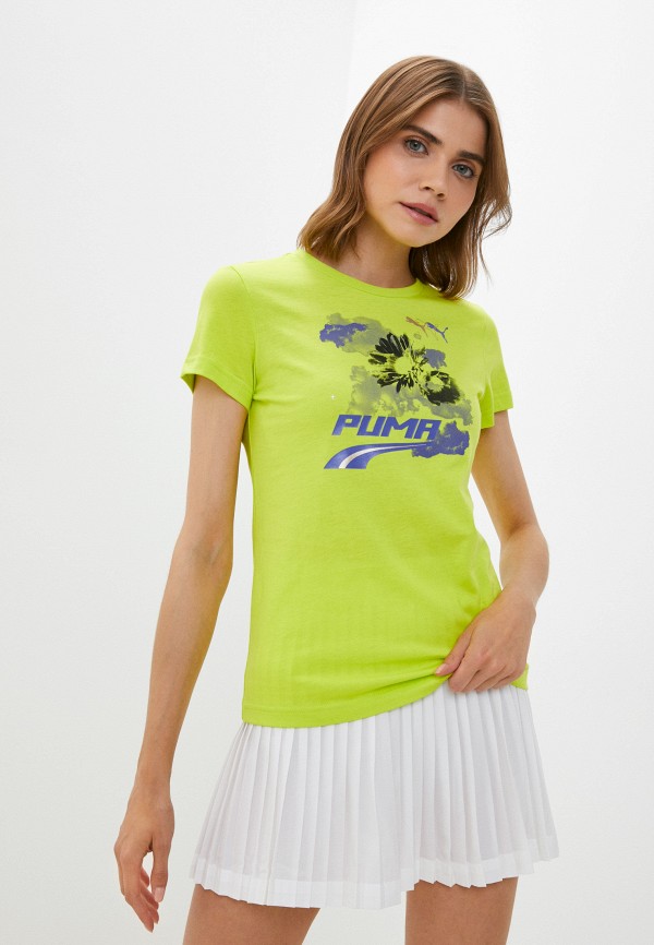 женская спортивные футболка puma, зеленая