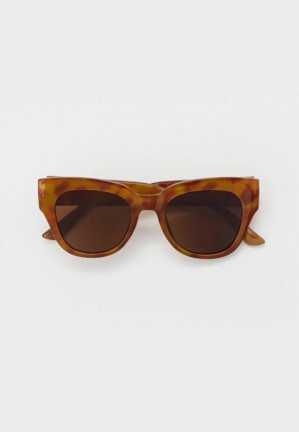 женские солнцезащитные очки кошачьи глаза mango, коричневые