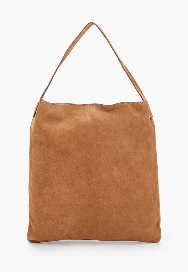 женская сумка с ручками mango, коричневая