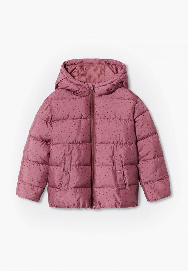 утепленные куртка mango kids для девочки, розовая