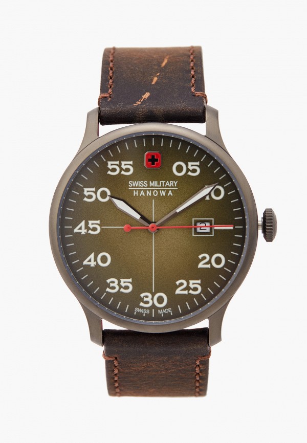 мужские часы swiss military hanowa, коричневые