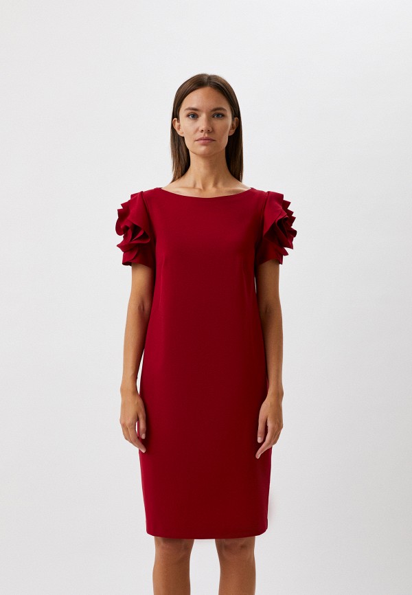 женское платье-футляр pietro brunelli milano, бордовое