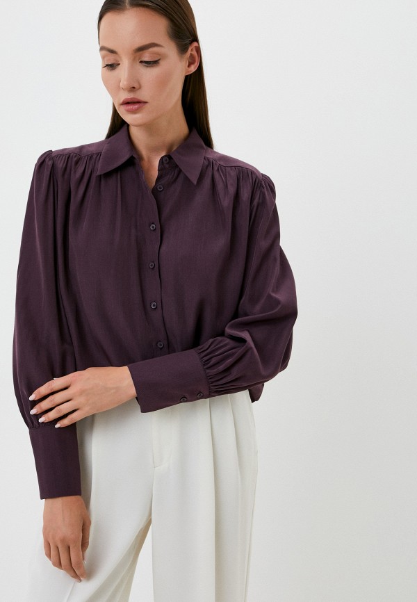 женская блузка с длинным рукавом sisley, фиолетовая