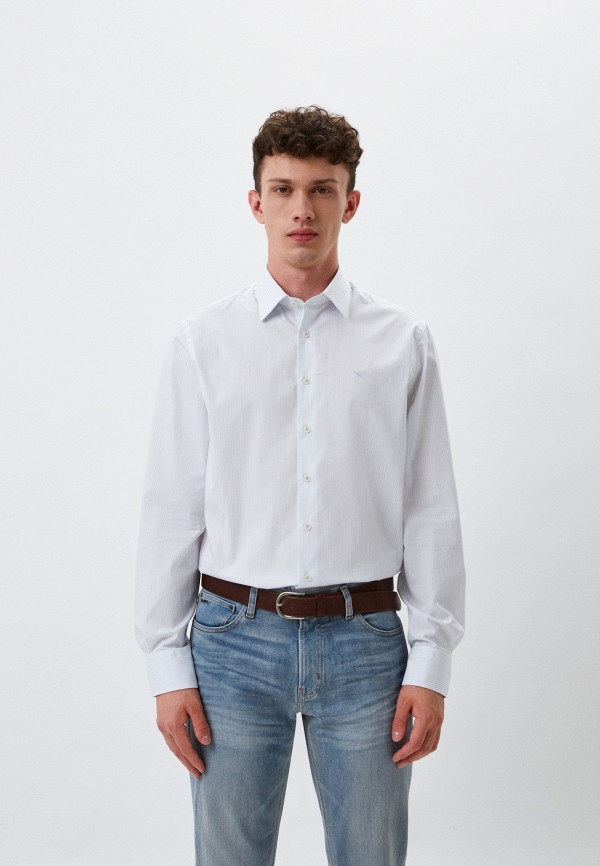 мужская рубашка с длинным рукавом hackett london, белая