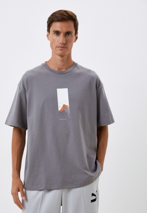 мужская футболка с коротким рукавом puma, серая