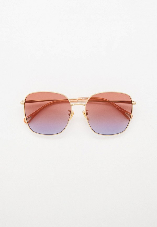 женские квадратные солнцезащитные очки chloe, золотые