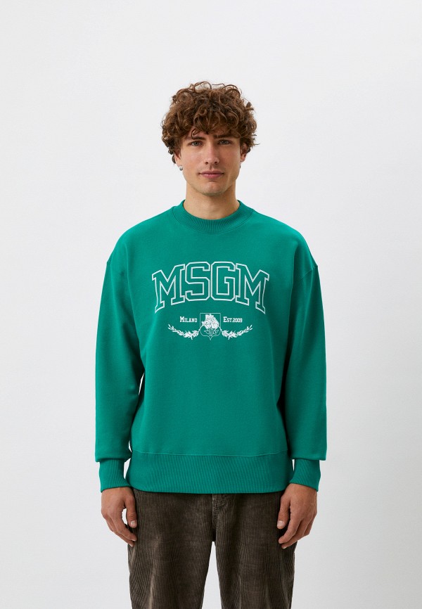 мужской свитшот msgm, зеленый