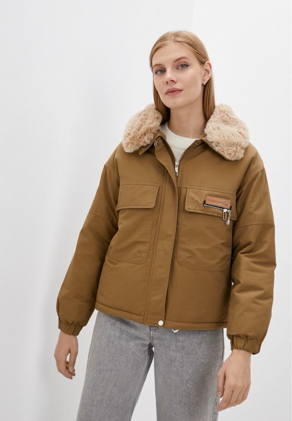 женская утепленные куртка fadas, коричневая