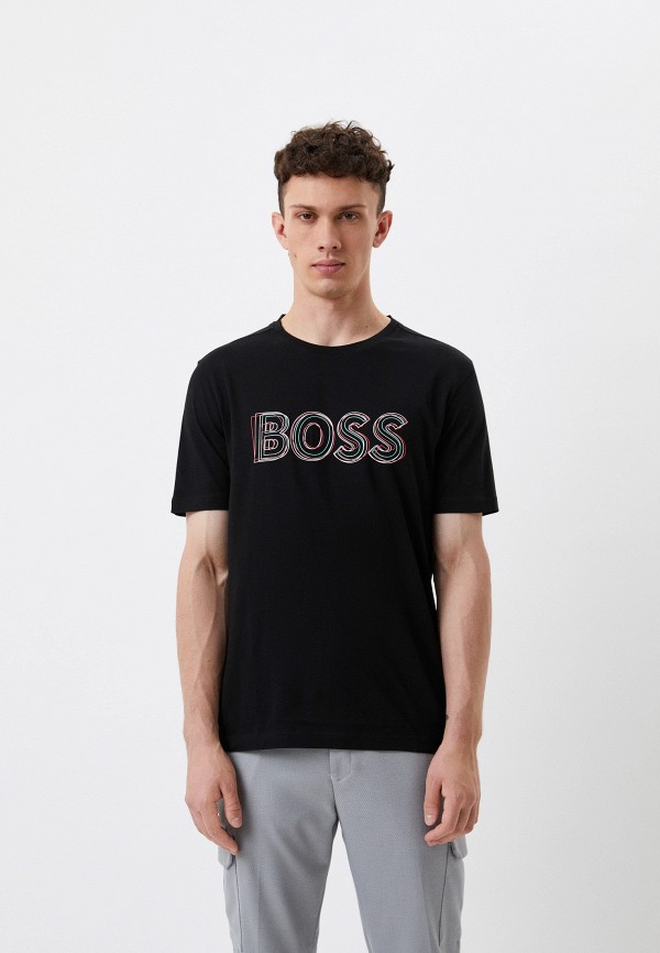 мужская футболка с коротким рукавом boss, черная