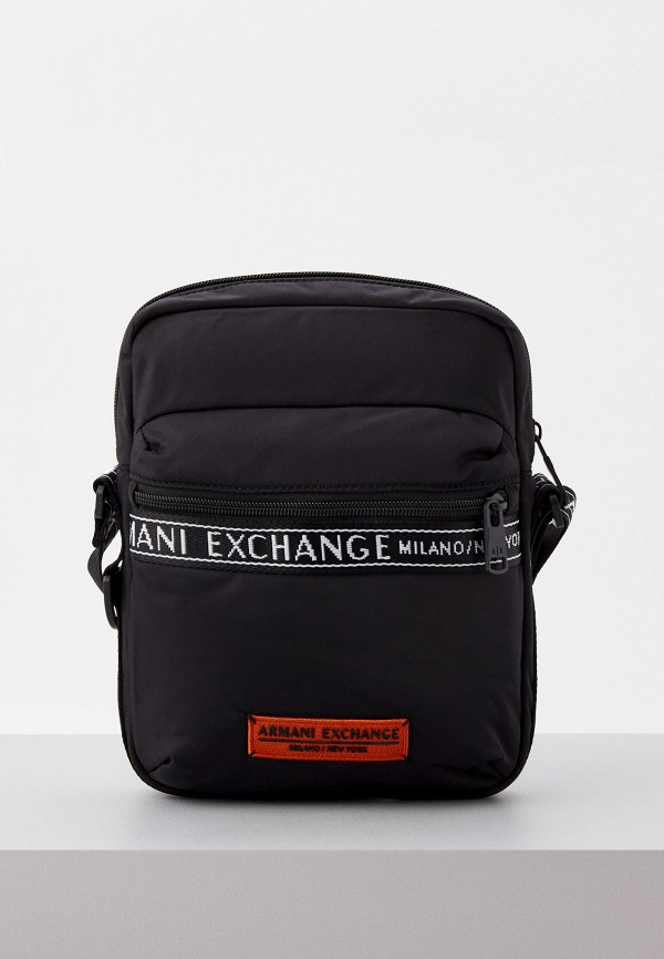 мужская сумка через плечо armani exchange, черная