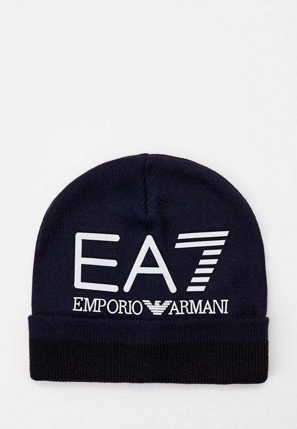 мужская шапка ea7, синяя