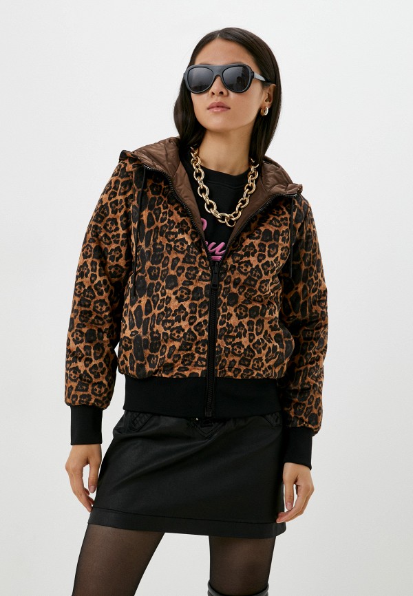 женская утепленные куртка guess, коричневая