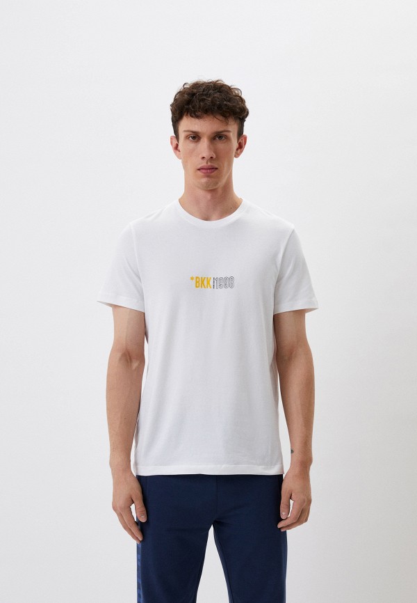 мужская футболка с коротким рукавом bikkembergs, белая