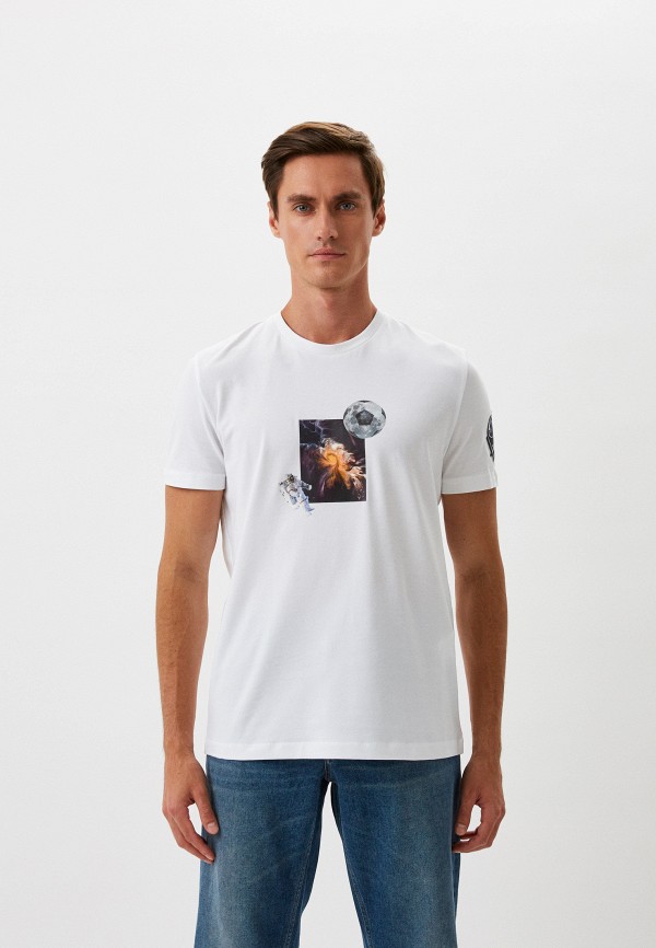 мужская футболка с коротким рукавом bikkembergs, белая