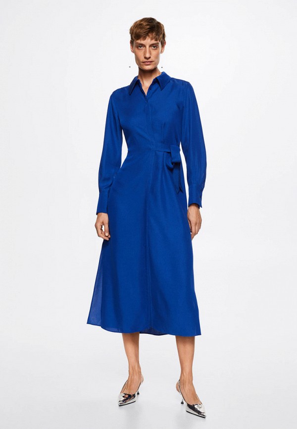 женское платье с запахом mango, синее